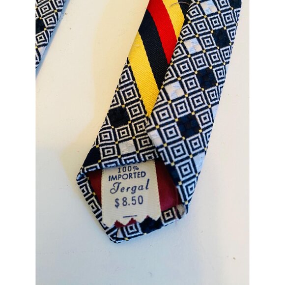 Vintage Tergal Necktie 1970s Geometric Design Tie Costume Design Menswear - Picture 5 of 10